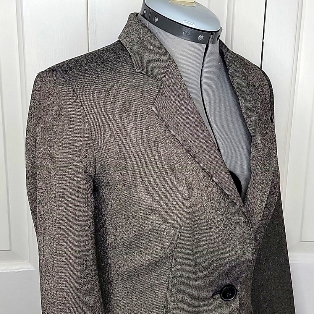 Zara Basic One Button Blazer Size Small Tan - image 4